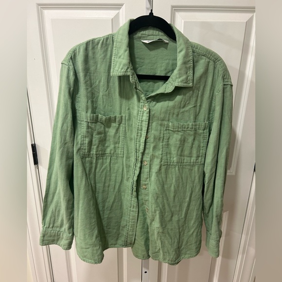 Green Button Down - Picture 2 of 5